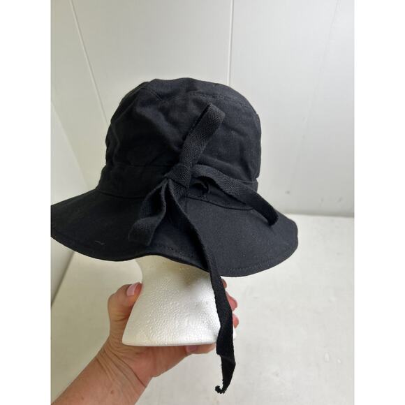 Helen Kaminski Frankie Bucket Hat in black with Tie - Picture 4 of 7